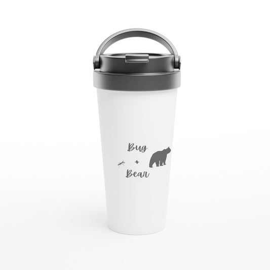 White 15oz Stainless Steel Travel Mug